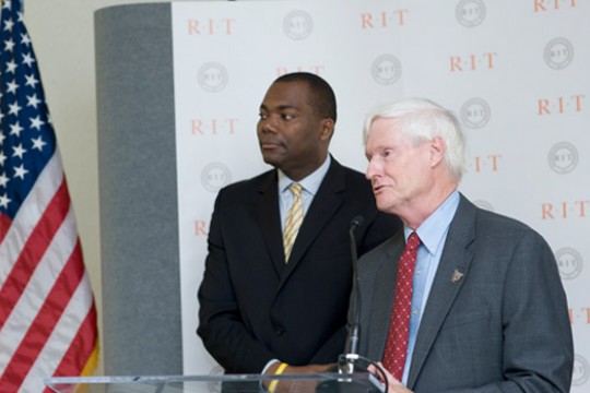 RIT President giving speech 