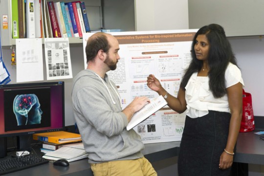 People talking in office