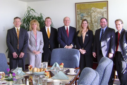 People gathered around table