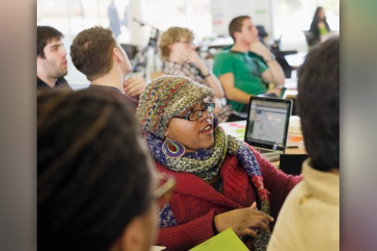 Person speaking at event