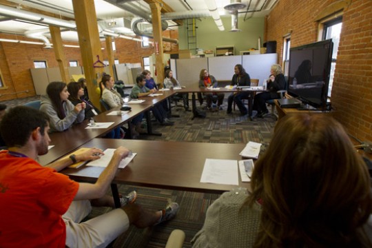 People sitting around table