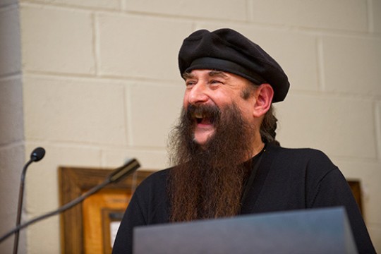 Person speaking at podium