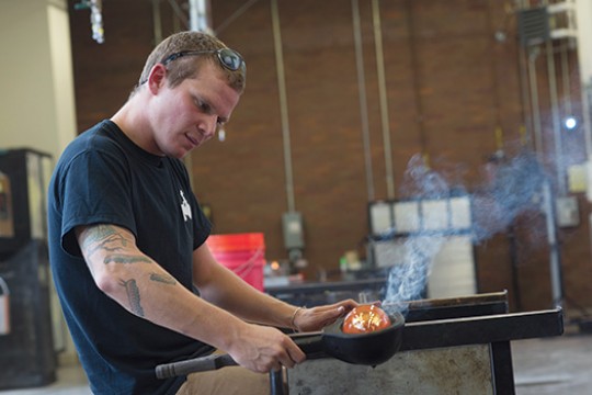 Person working with glass