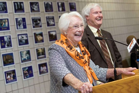 Person speaking at event
