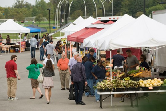 People gathered at market