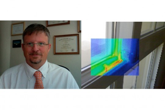 Professor posing for camera