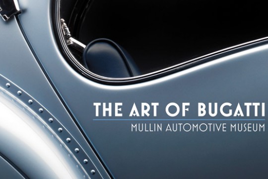 Logo for "The art of Bugatti: Mullin Automotive Museum"