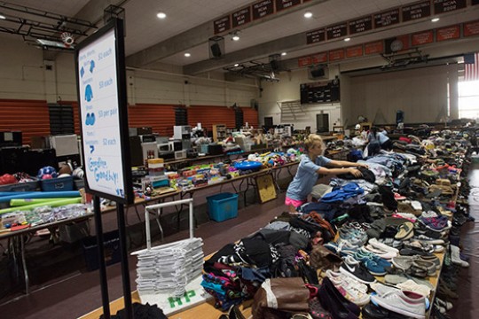 Person setting up goodbuy goodbye