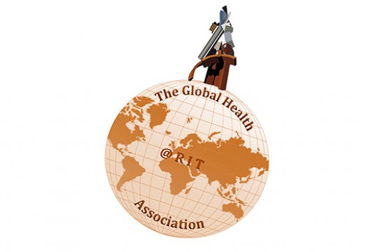 Logo for "The Global Health Association at RIT"
