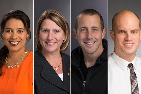 headshots of Vienna Carvalho-McGrain, Julia Lisuzzo, Andy Phelps and William St. Jean side by side