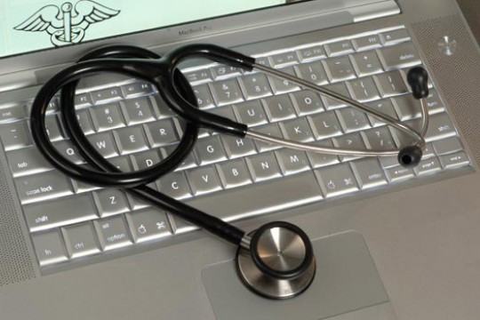 Picture of medical tools on keyboard