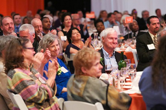 RIT President smiling at formal event 