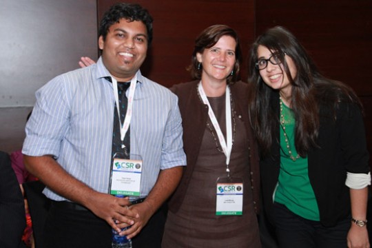 Three people gathered for picture