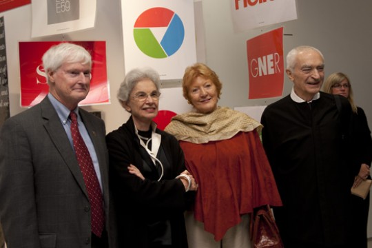 People posing for camera