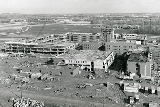 Aerial photo of Building construction