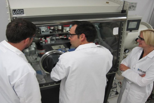 Professor using machine