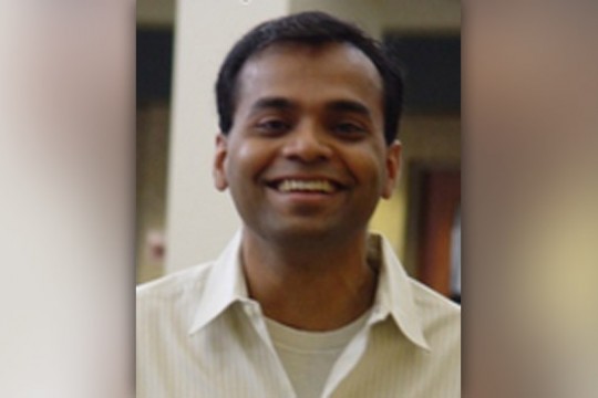 Professor posing for camera