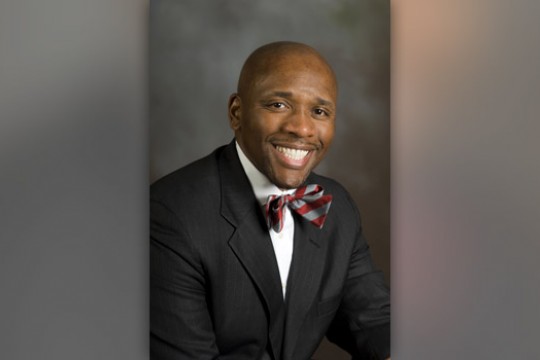 Professor posing for camera