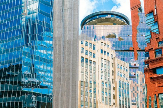 Pictures of skyscrapers scrapped together