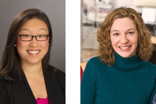 Two professors portraits side by side