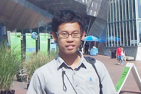 Person posing for camera outside