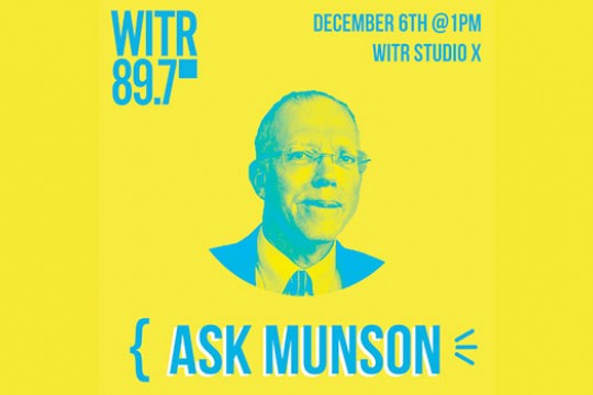 headshot of President Munson, with text Ask Munson