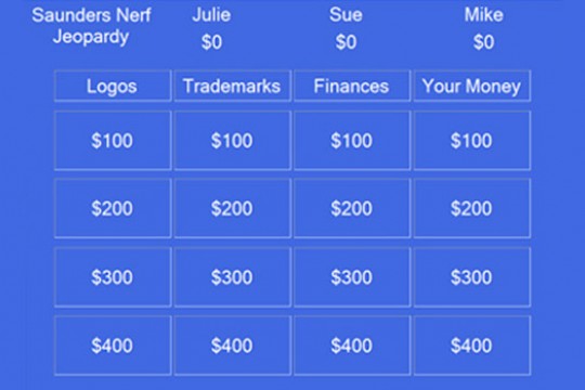 Picture of jepordy board