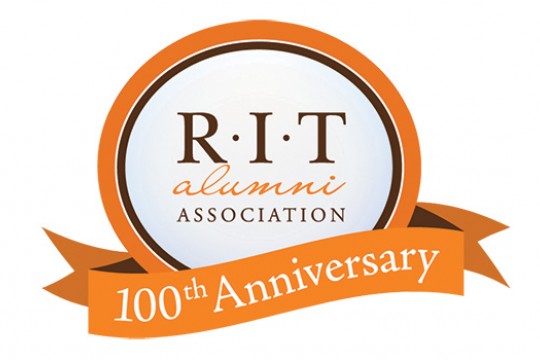 Logo for "RIT Alumni Association: 100th Anniversary"