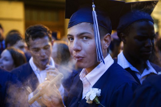 People gathered at graduation event