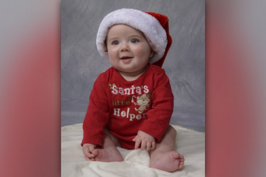 Baby posing for camera