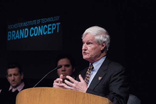 RIT President giving speech 