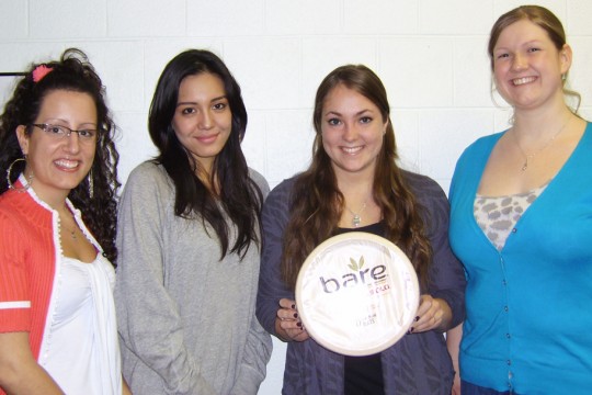 People posing for camera