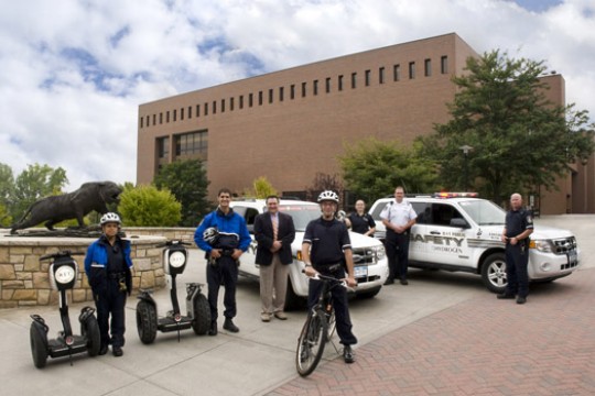 People posing for camera