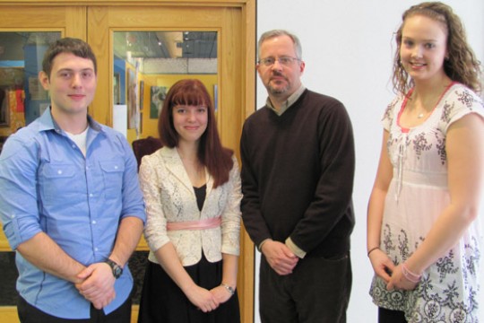 People posing for camera