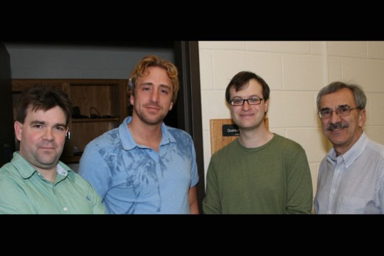 People posing for camera