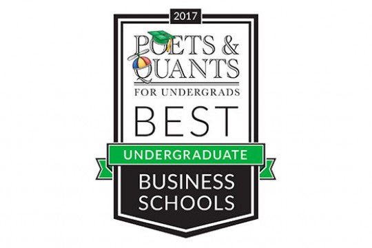 Green and black logo for Poets&Quants Best Undergraduate Business Schools.