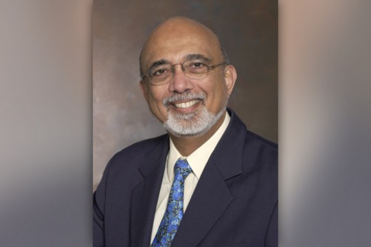 Professor posing for camera