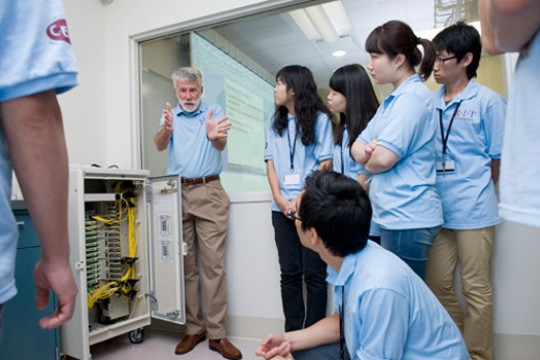 Professor teaching students