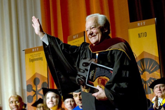 Person giving speech at event