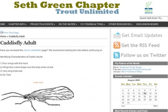 Front page of "Seth Green Chapter: Trout Unlimited"