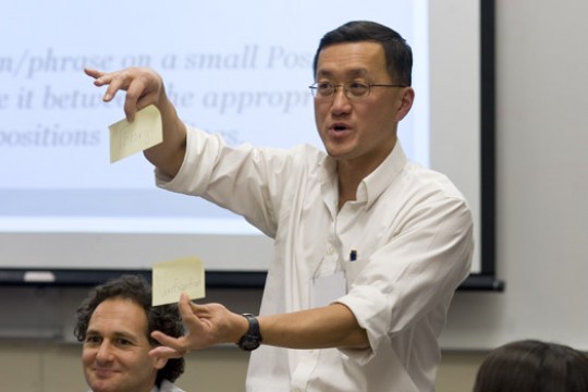 Professor posing for camera