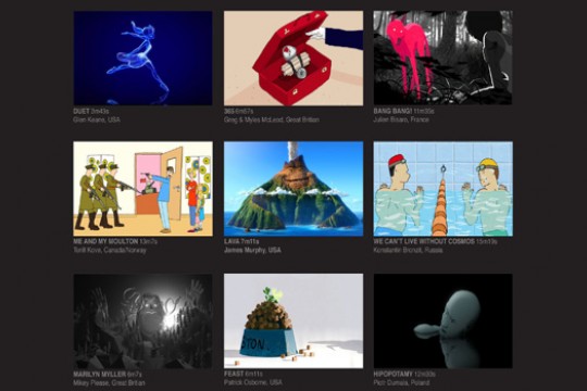 Webpage displaying animations