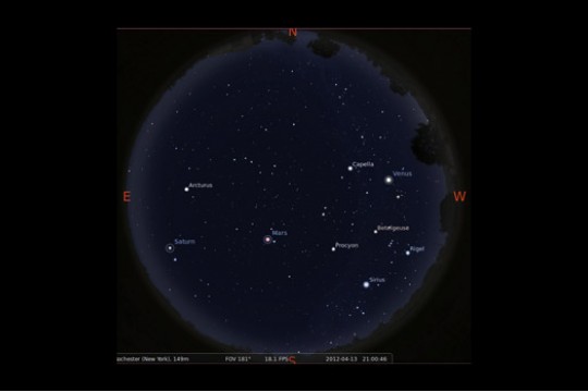 Picture of sky through telescope