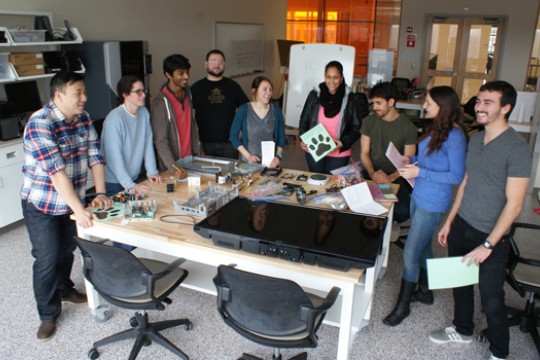 People gathered in classroom 