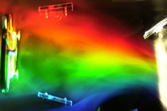 Rainbow colors shown in an experiment