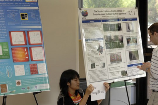 Students setting up demonstrations