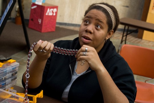 Person working with chain