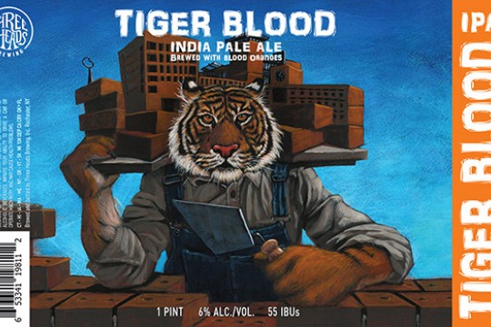 Tiger Blood IPA beer label