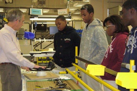 People watching demonstration 
