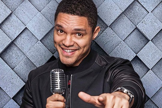 Picture of Trevor Noah pointing at camera